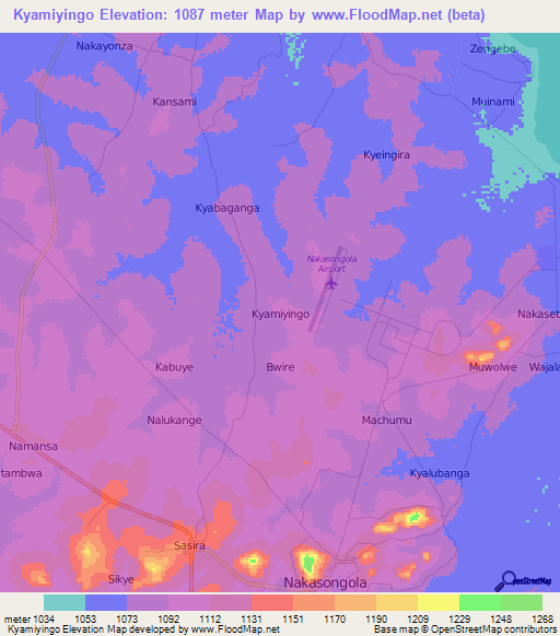 Kyamiyingo,Uganda Elevation Map