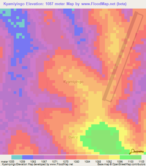 Kyamiyingo,Uganda Elevation Map