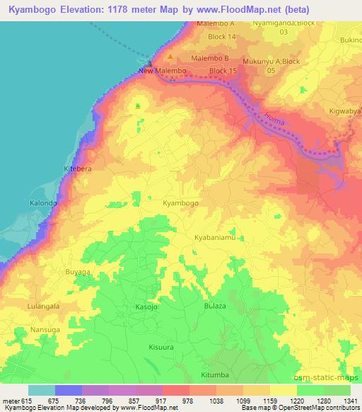 Kyambogo,Uganda Elevation Map