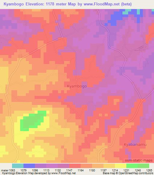 Kyambogo,Uganda Elevation Map