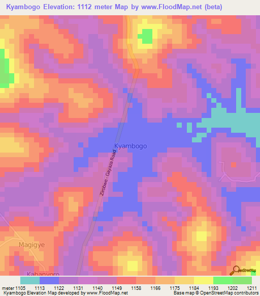 Kyambogo,Uganda Elevation Map