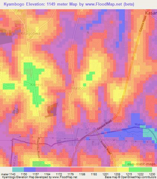 Kyambogo,Uganda Elevation Map