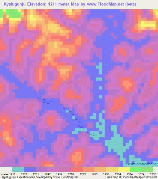Kyalugunju,Uganda Elevation Map