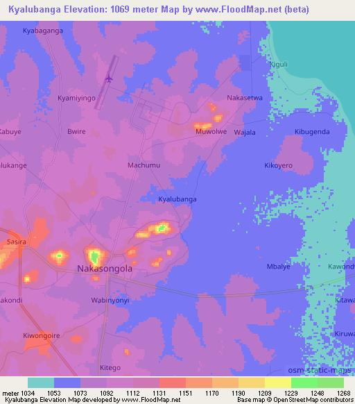 Kyalubanga,Uganda Elevation Map