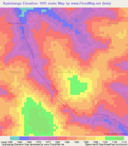 Kyalubanga,Uganda Elevation Map