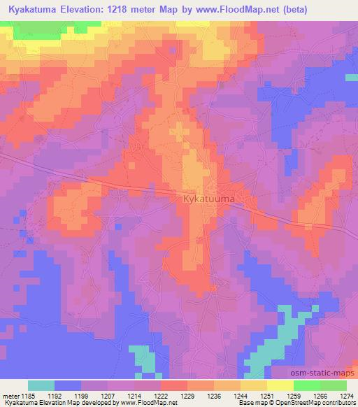 Kyakatuma,Uganda Elevation Map