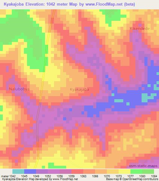 Kyakajoba,Uganda Elevation Map