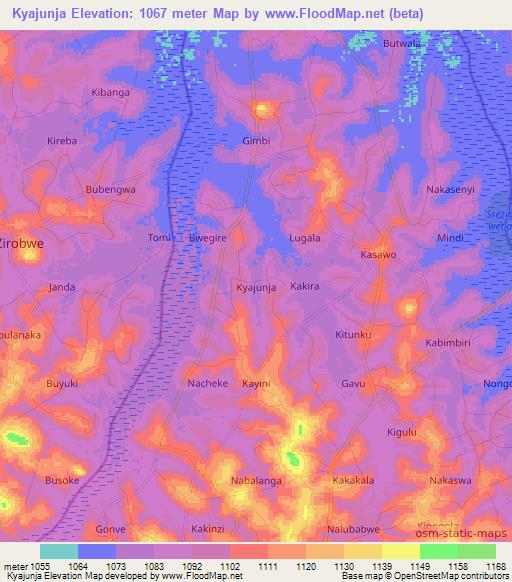 Kyajunja,Uganda Elevation Map