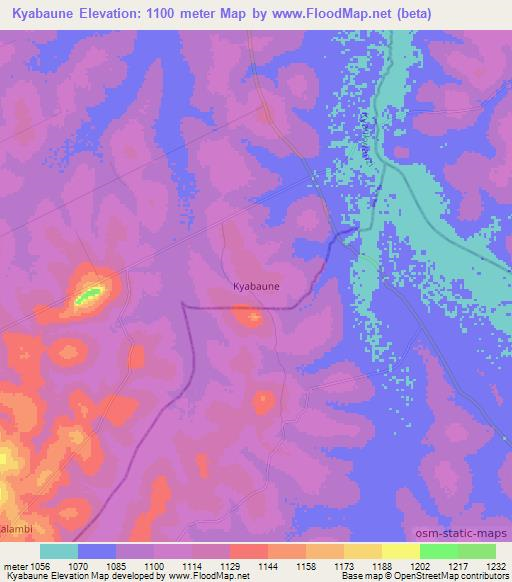 Kyabaune,Uganda Elevation Map