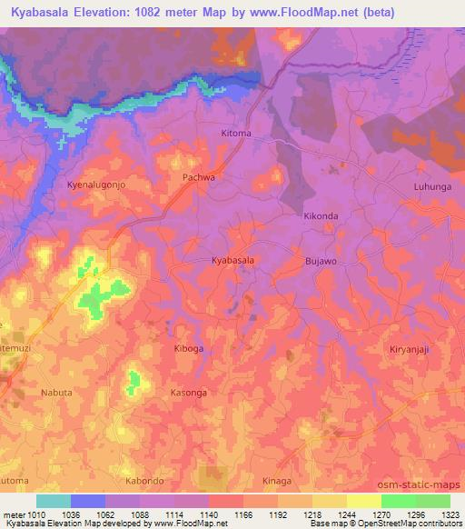Kyabasala,Uganda Elevation Map