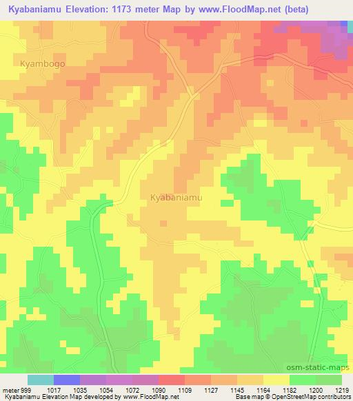Kyabaniamu,Uganda Elevation Map