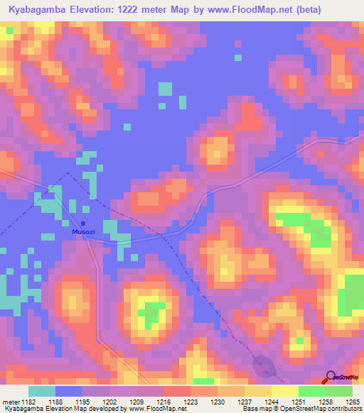 Kyabagamba,Uganda Elevation Map