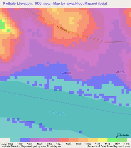 Kwibale,Uganda Elevation Map