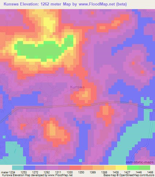 Kunswa,Uganda Elevation Map