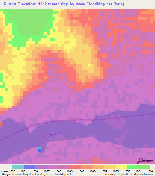 Kungu,Uganda Elevation Map