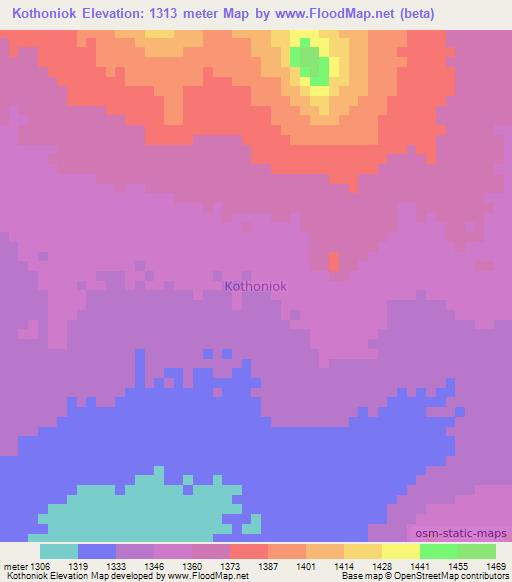 Kothoniok,Uganda Elevation Map