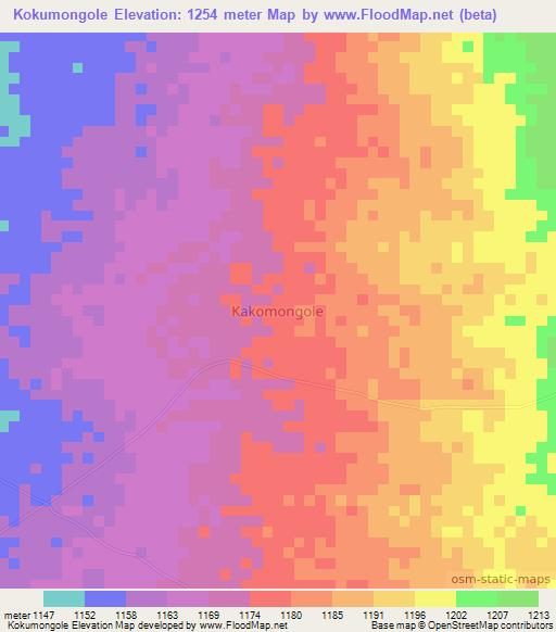 Kokumongole,Uganda Elevation Map