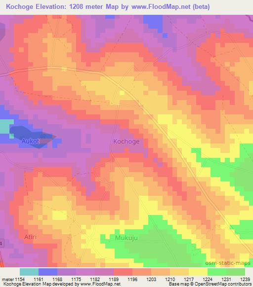 Kochoge,Uganda Elevation Map