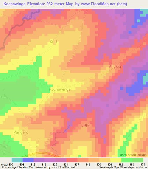 Kochawinga,Uganda Elevation Map