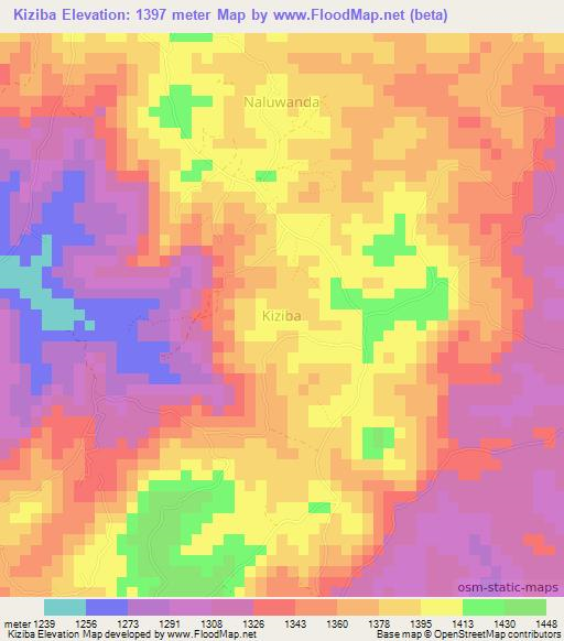 Kiziba,Uganda Elevation Map