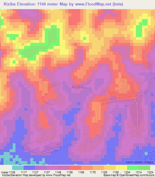 Kiziba,Uganda Elevation Map