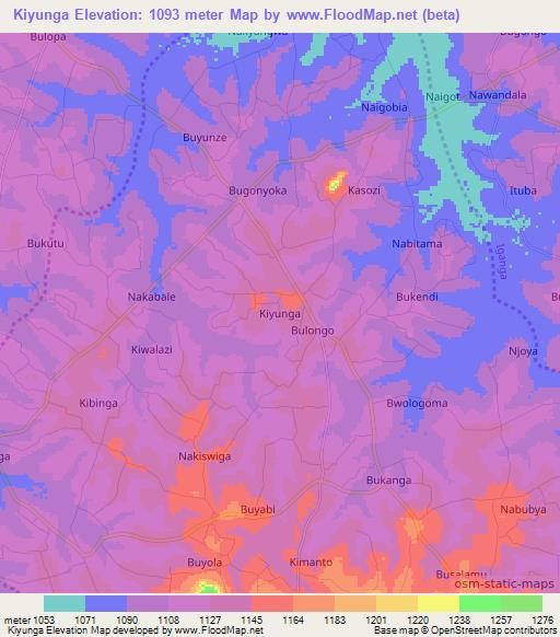 Kiyunga,Uganda Elevation Map