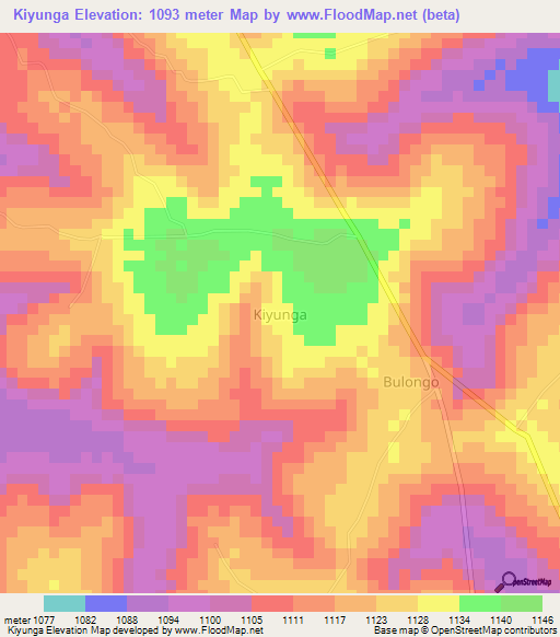 Kiyunga,Uganda Elevation Map