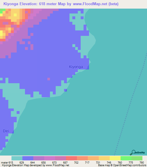 Kiyonga,Uganda Elevation Map