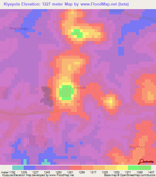 Kiyayula,Uganda Elevation Map