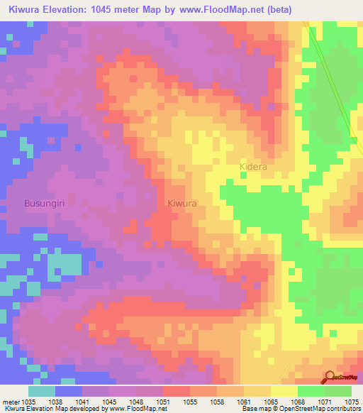 Kiwura,Uganda Elevation Map