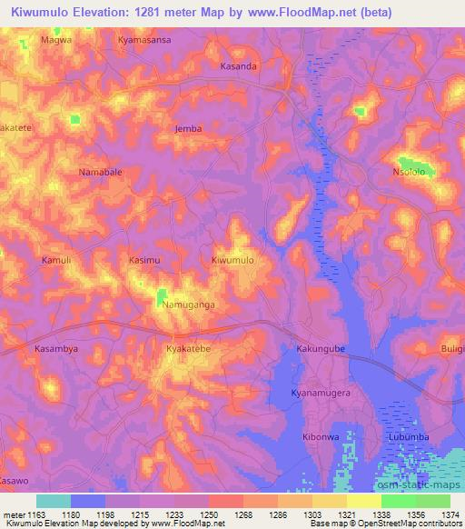 Kiwumulo,Uganda Elevation Map
