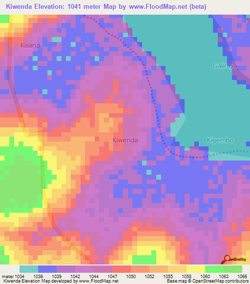 Kiwenda,Uganda Elevation Map