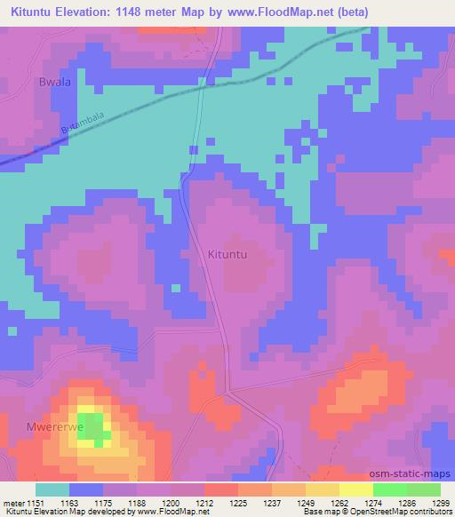 Kituntu,Uganda Elevation Map