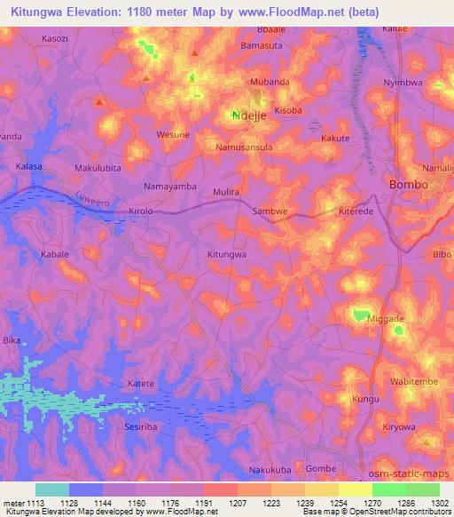 Kitungwa,Uganda Elevation Map
