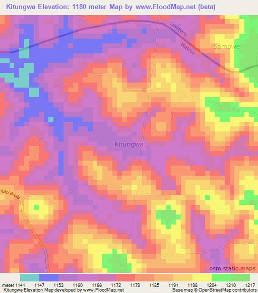 Kitungwa,Uganda Elevation Map