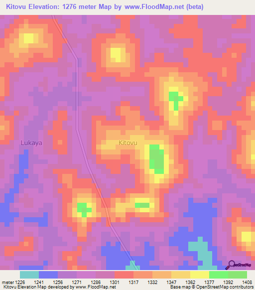 Kitovu,Uganda Elevation Map