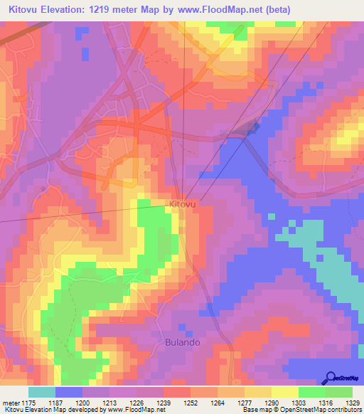 Kitovu,Uganda Elevation Map