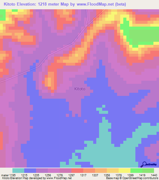Kitoto,Uganda Elevation Map