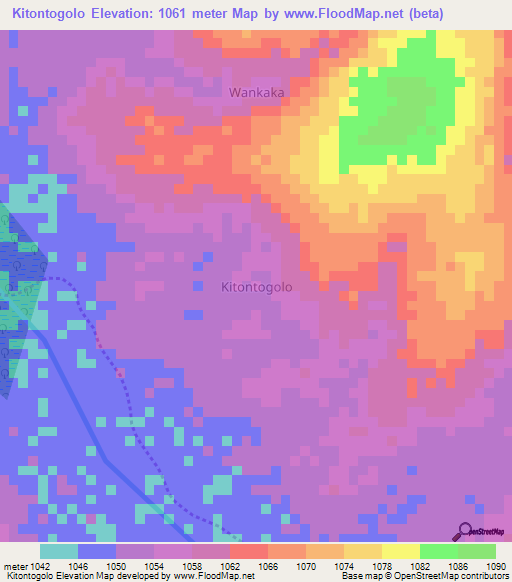 Kitontogolo,Uganda Elevation Map