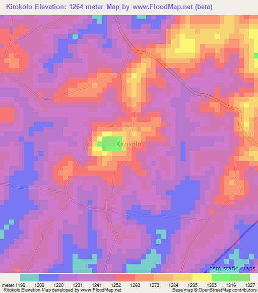 Kitokolo,Uganda Elevation Map