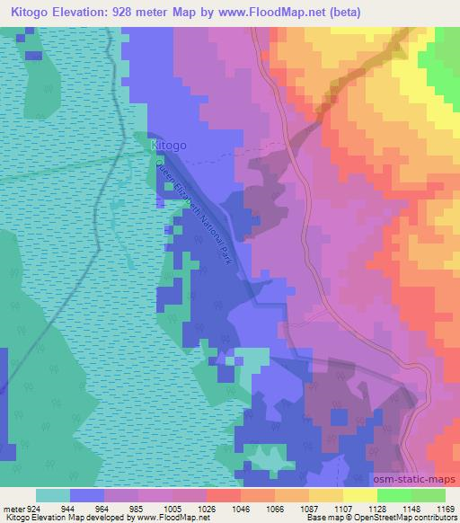 Kitogo,Uganda Elevation Map