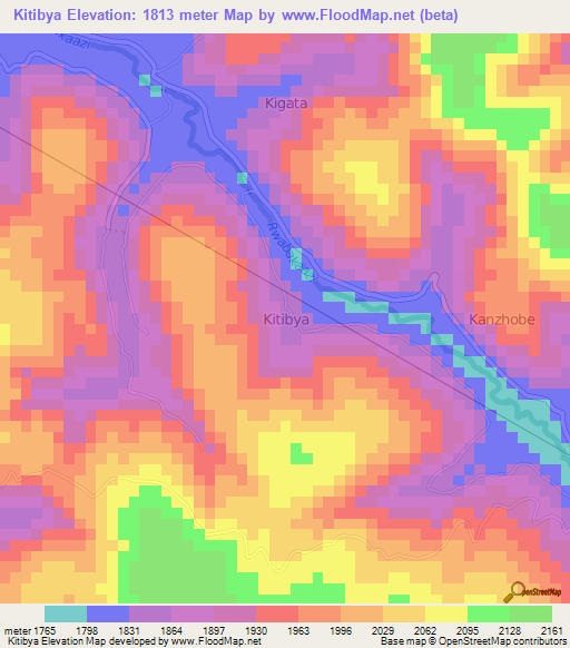 Kitibya,Uganda Elevation Map