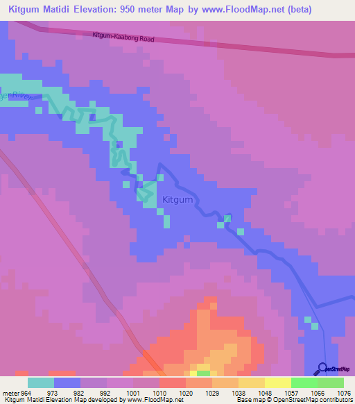 Kitgum Matidi,Uganda Elevation Map