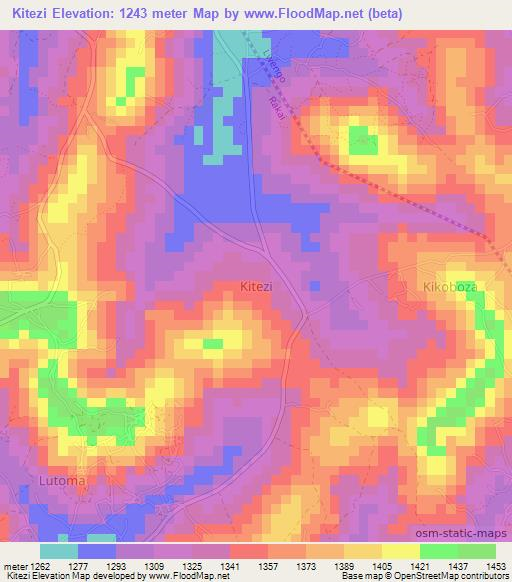 Kitezi,Uganda Elevation Map