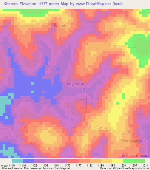 Kiterera,Uganda Elevation Map