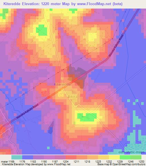 Kiteredde,Uganda Elevation Map