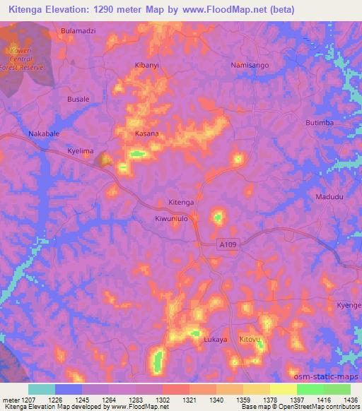 Kitenga,Uganda Elevation Map