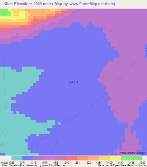 Kiten,Uganda Elevation Map