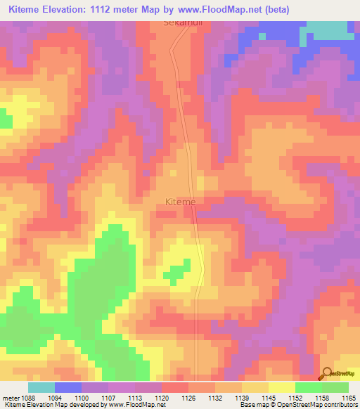 Kiteme,Uganda Elevation Map
