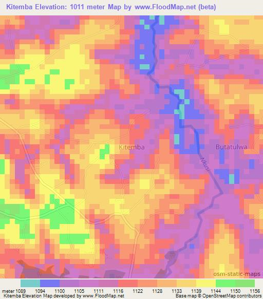 Kitemba,Uganda Elevation Map